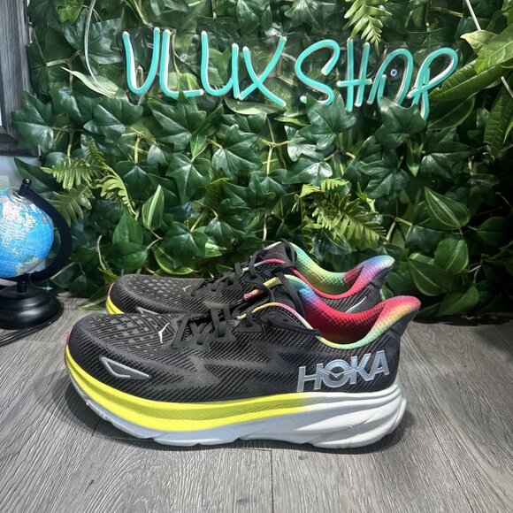Hoka  ONE ONE Clifton 9 Black Rainbow  Men\'s Size 11.5 D 1127895 BAAB main image 5